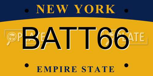 BATT66 New York License Plate