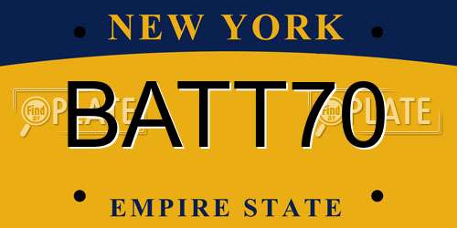 BATT70 New York License Plate