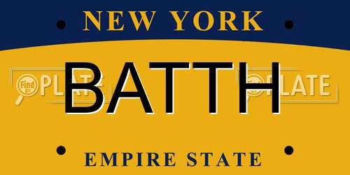 BATTH New York License Plate