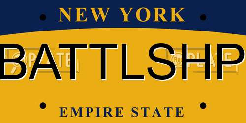 BATTLSHP New York License Plate