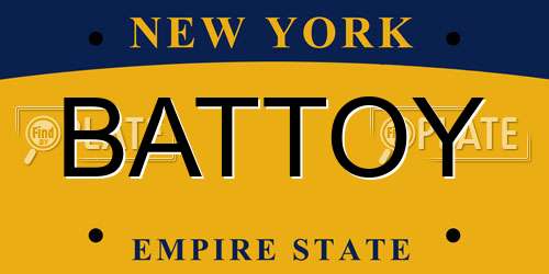 BATTOY New York License Plate