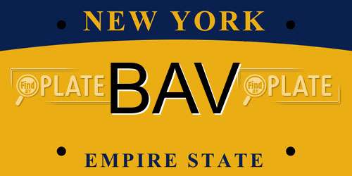 BAV New York License Plate