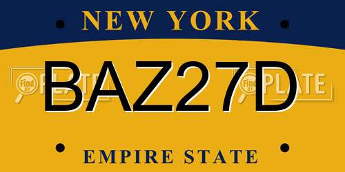 BAZ27D New York License Plate