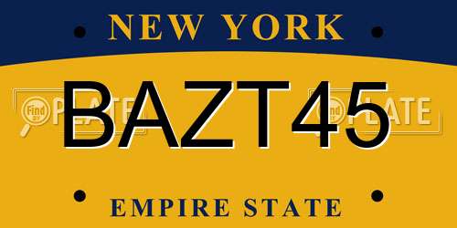 BAZT45 New York License Plate