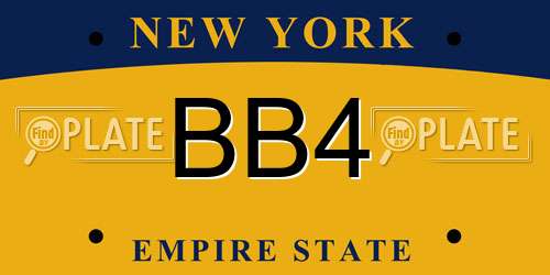 BB4 New York License Plate