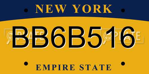 BB6B516 New York License Plate