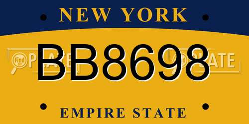 BB8698 New York License Plate