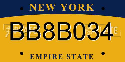 BB8B034 New York License Plate