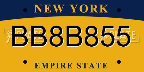BB8B855 New York License Plate