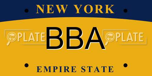 BBA New York License Plate