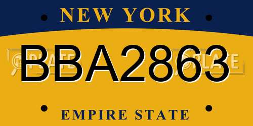 BBA2863 New York License Plate