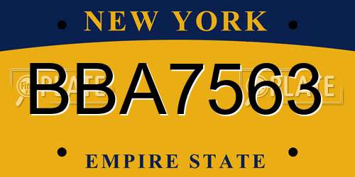 BBA7563 New York License Plate