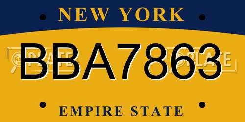 BBA7863 New York License Plate