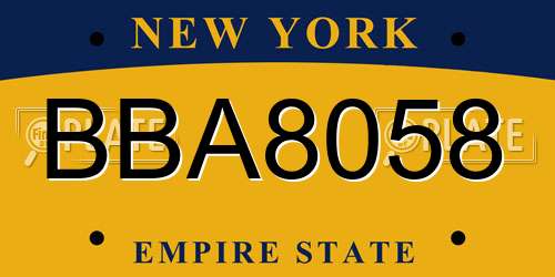 BBA8058 New York License Plate