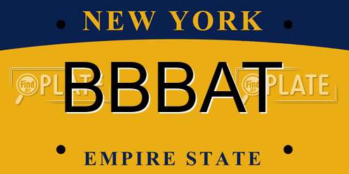 BBBAT New York License Plate