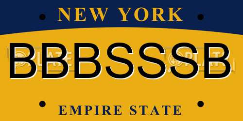BBBSSSB New York License Plate