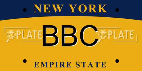 BBC New York License Plate