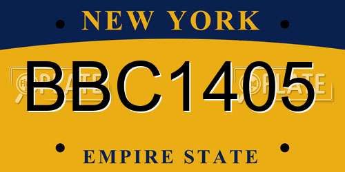 BBC1405 New York License Plate