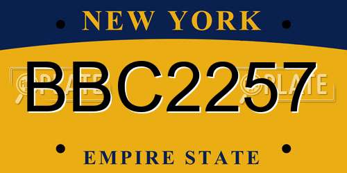 BBC2257 New York License Plate