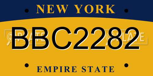 BBC2282 New York License Plate
