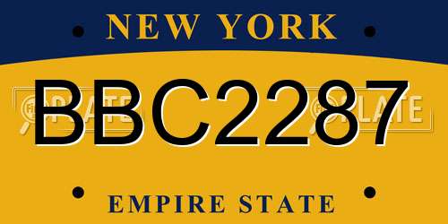 BBC2287 New York License Plate