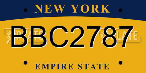 BBC2787 New York License Plate