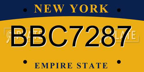 BBC7287 New York License Plate