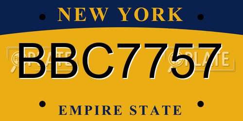 BBC7757 New York License Plate