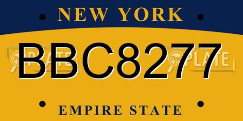 BBC8277 New York License Plate