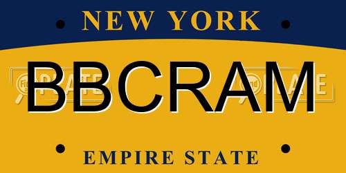 BBCRAM New York License Plate