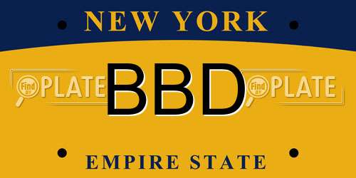 BBD New York License Plate
