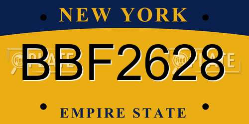 BBF2628 New York License Plate