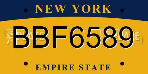 BBF6589 New York License Plate