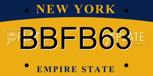 BBFB63 New York License Plate
