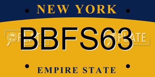 BBFS63 New York License Plate