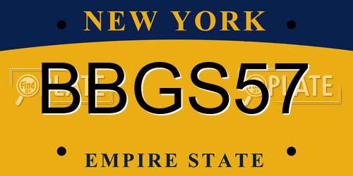 BBGS57 New York License Plate