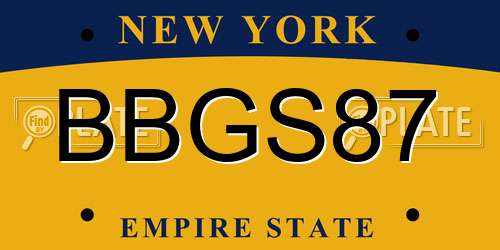 BBGS87 New York License Plate
