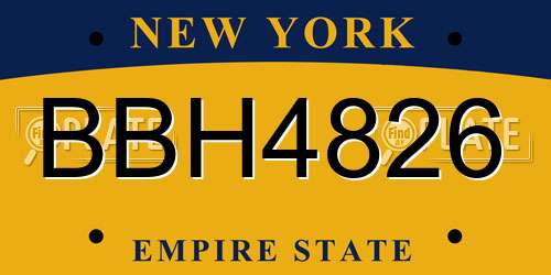 BBH4826 New York License Plate