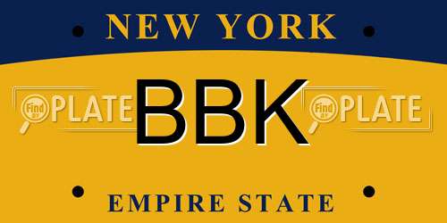 BBK New York License Plate