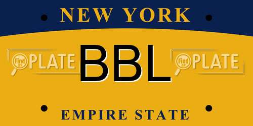 BBL New York License Plate
