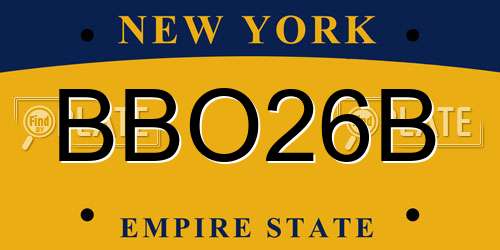 BBO26B New York License Plate