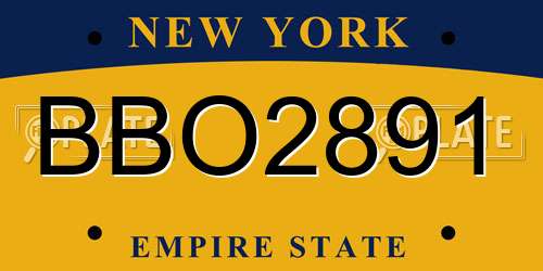 BBO2891 New York License Plate