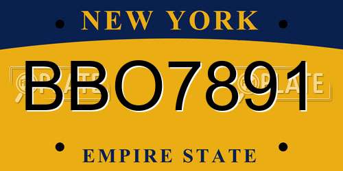 BBO7891 New York License Plate