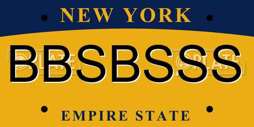 BBSBSSS New York License Plate