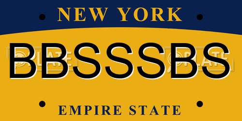 BBSSSBS New York License Plate