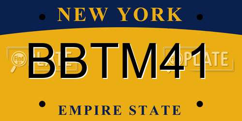 BBTM41 New York License Plate