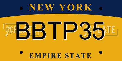 BBTP35 New York License Plate