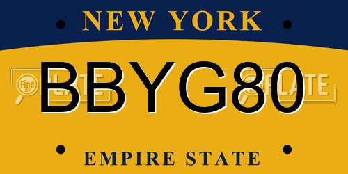 BBYG80 New York License Plate