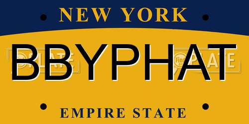 BBYPHAT New York License Plate