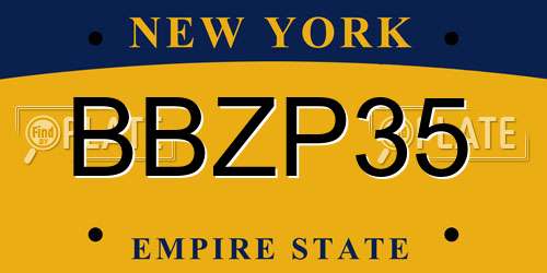 BBZP35 New York License Plate